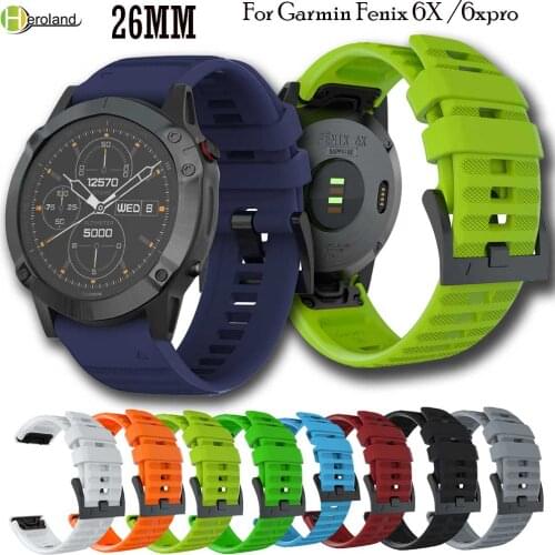 26mm Quick Release watchBand Strap For Garmin Fenix 6X /6xpro /5X/ Fenix 3 3 HR Easyfit Replacement sport Silicone Wriststrap