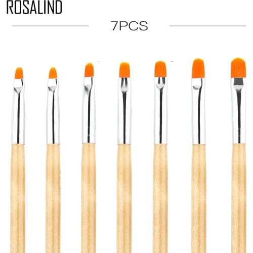 ROSALIND 7 Pcs/Kit Nail Brushes for Manicure Design Tool Set 3D Gel Acrylic Brushes Liner Pen Nail Art Brush For Nails Design