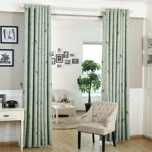 Modern Blackout Curtains Brids Pattern For Living Room Window Bedroom shading Ready Made Finished Drapes Blinds B JL2028