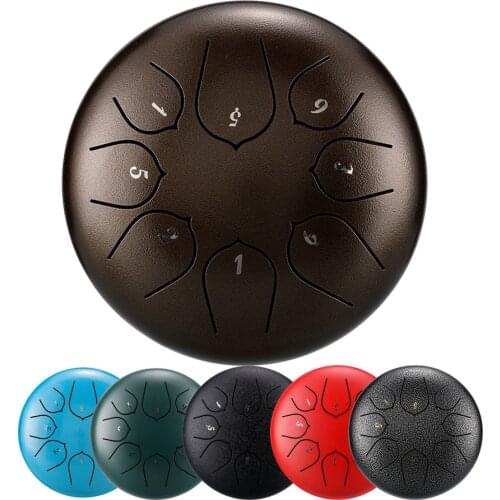 Hluru Drum Steel Tongue Drum 6 Inch 8 notes Tone C Tang Drum Hand Pan Tang Drum Musical Instr Drum Yoga Meditation