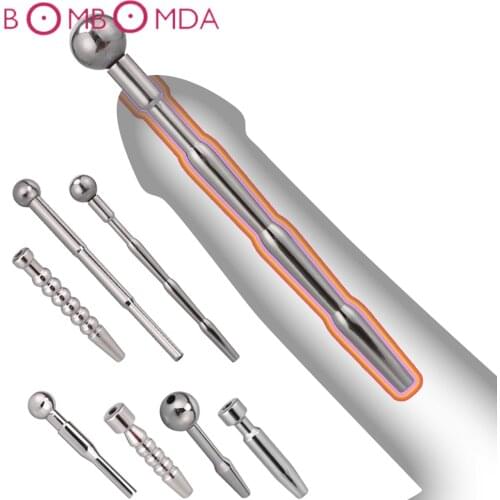 Metal Men Penis Plug Adult Sex Toys Urethral Catheter Penis Male Urethral Dilator Urethral Sounding Sex Toy Man Chastity Device