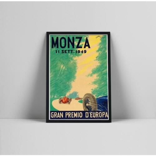 Vintage 1949 Monza Motor Racing Posters and Prints Retro Wall Art Canvas Picture Painting For Bedroom Living Room Home Decor