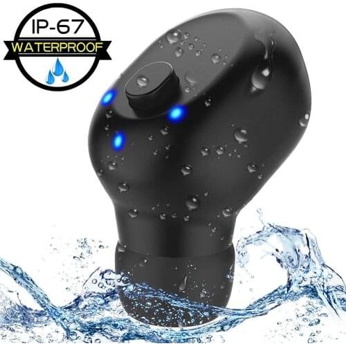 Waterproof IPX7 Wireless Earbud Mini Invisible with Mic Single Earphone 4.5g V4.1 for iphone Samsung Huawei ipod