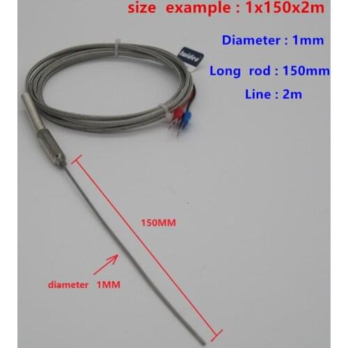High-quality Temperature 0 To 800C Degree Stainless Steel 1x200x2m Probe E type Sensors High Temperature Thermocouple Sensors