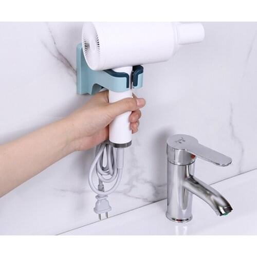 High Quality New Wall-mounted Hair Dryer Holder ABS Bathroom Shelf Storage Hairdryer Holder Rack Organizer For Hairdryer