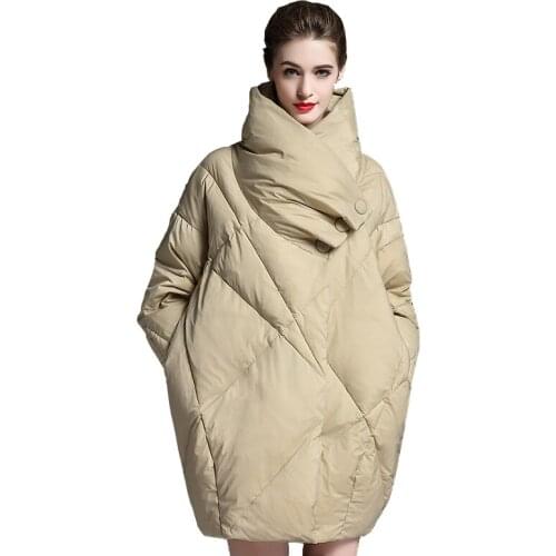Plus size down jacket woman overcoat autumn winter jackets female loose long white duck down coat fashion warm parker coat women