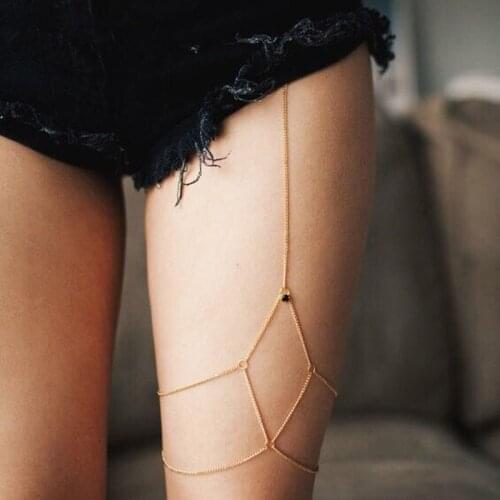 Free Shipping Multilayer Leg Chain Sexy Thigh Body Harness Beac Body Thigh Chain Women Jewelry Gift