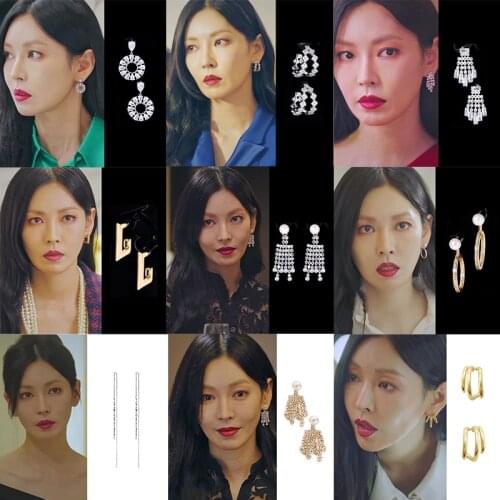 MENGJIQIAO New Korean TV Star Fashion Rhinestone Tassel Long Drop Earrings For Women Girls Zircon Circle Pendientes Jewelry Gift