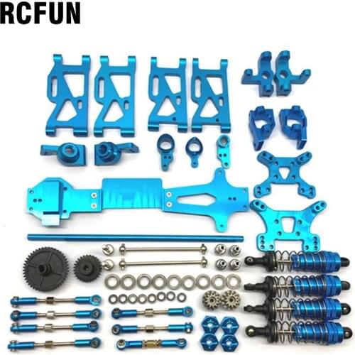 1set 1/14 RC Car WLtoys 144001 Upgrade Metal Full Upgrade Kit Spare Parts C Seat Steering Cup Swing Arm Gears Accessories Set