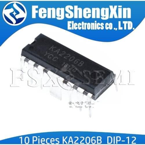 10pcs/lot KA2206 DIP12 KA2206B DIP 2-CHANNEL POWER AMPLIFIER IC