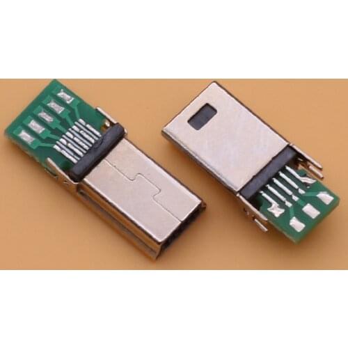 100pcs Micro Mini USB Male 10 Pin USB 10Pin PCB Connector Flat Plug Adapter For MP3 MP4 Socket