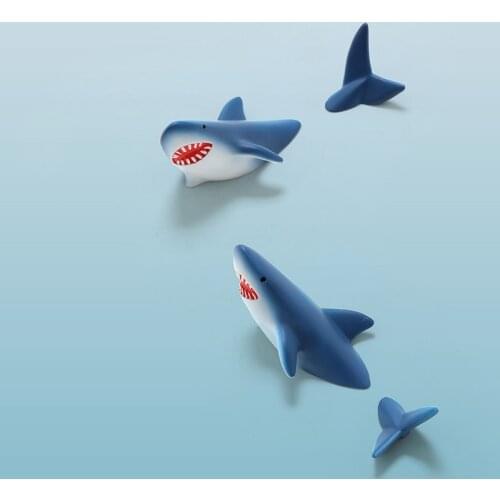 2/Pcs Resin 3D Animal Shark Fridge Magnets Refrigerator Message Stickers Adult Man Girl Boy Kids Children Toy Birthday Gifts