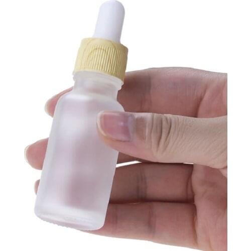 5ml 10ml 15ml 50ML 100ML Cosmetic Packing Container Refillable White Rubber Frost Glass Essential Oil Bottle with Dropper 15pcs