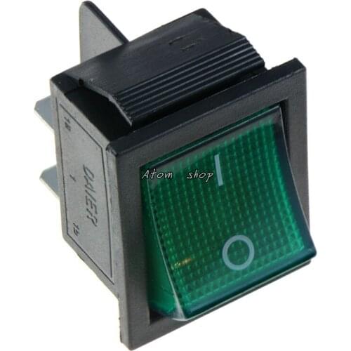 5 pcs green Illuminated Large On-Off Rocker Switch 220v DPST Car Dash