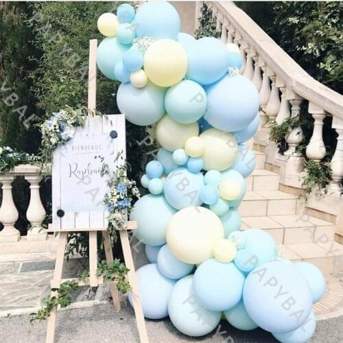 62Pcs Blue Yellow DIY Balloons Set Arch Garland Kit Latex Pearl Ballon Chain Wedding Birthday Anniversary Pary Background Globos