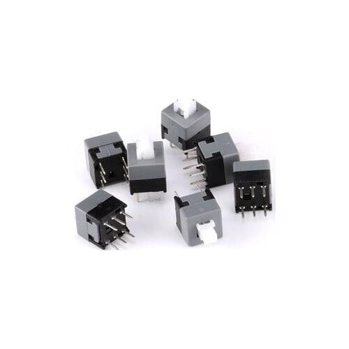 Free shipping 1000pcs/Lot 8.5*8.5mm Self-locking / UNlock Push Button Switch 6 Foot 6P Small Square Switch 8.5X8.5 mm