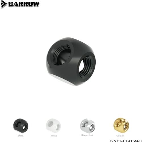 BARROW X4-Way Cubic Adaptors G1/4" 4 Path Water cooling accessories cooler 4-Way Black Siver Gold White Fitting