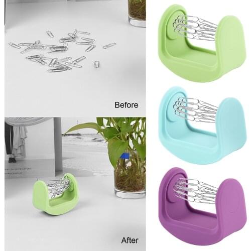 Magnetic Silicone Paper Clip Swinging Holder School Office Desk Storage Organizer Desk Toy Decor