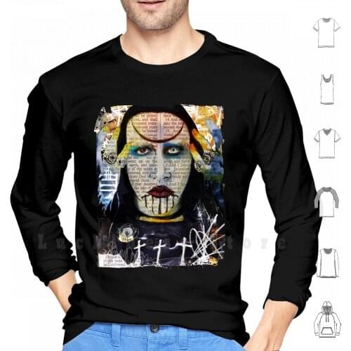 Marilyn Manson Hoodies Long Sleeve Marilyn Manson Heavy Metal Shock Rock Rocker Glam Bible Revelations