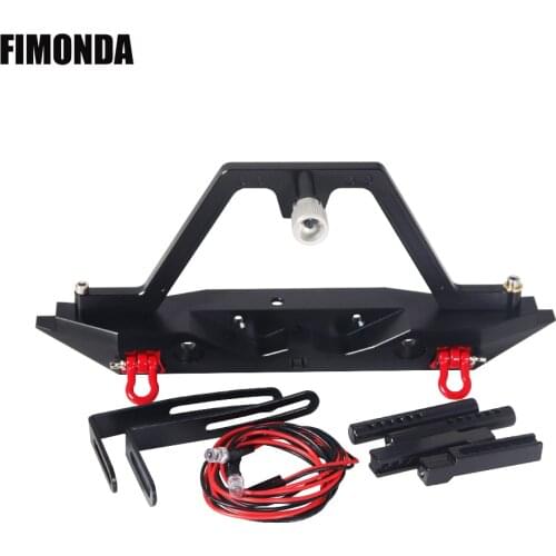 TRX-4 Metal Rear Bumper Spare Wheel Holder with Led Light for 1/10 RC Crawler Traxxas TRX4 D90 D110 Defender Axial SCX10 90046