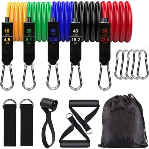 Resistance Band Set,Exercise Bands with Handles,11-piece Tension Band Resistance Rope Body for Training, Home Workout, Yoga