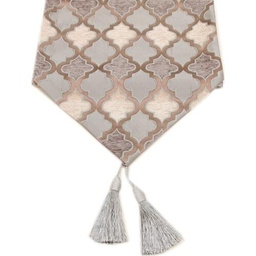 Table Runner European Neo-Classical Lattice Geometric Relief High-End Bed End Coffee Table Flag Table Runner