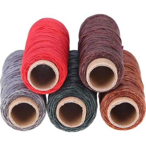 150D 50m Sewing Thread for Leather DIY Handmade Wear-Proof Leather Sewing Abrasion Resistance Flat Wax Fiber Sewing Threads