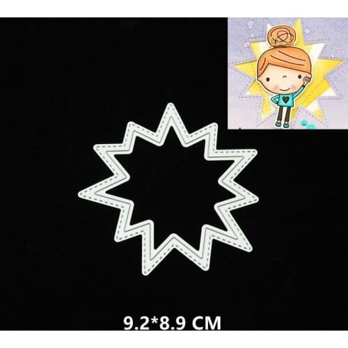 2021 New Explosion Label Cutting Dies DIY Scrapbooking Embossing Paper Photo Frame Stamps Crafts Template Mould Stencils