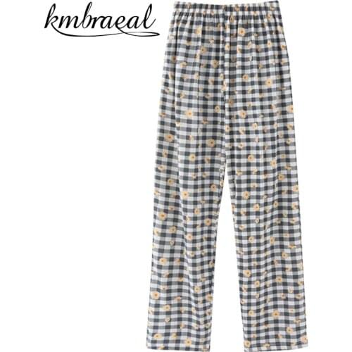 Sleep Wear with Long Cotton Pant for Women Pajama Trousers Bottom Womens Casual Pants Homewear Lounge Outwear Plus Size M-4xl