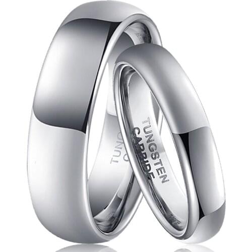 Couple Rings Set for Lovers 6mm Tungsten Wedding Band for Boy 4mm Fashion Rings for Girl Size 4 to 14