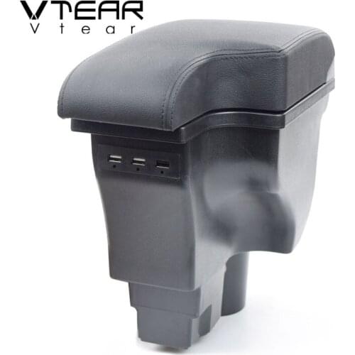 Vtear for Chevrolet Sail 3 car armrest box leather arm rest abs styling storage center console interior accessories 2015 2018
