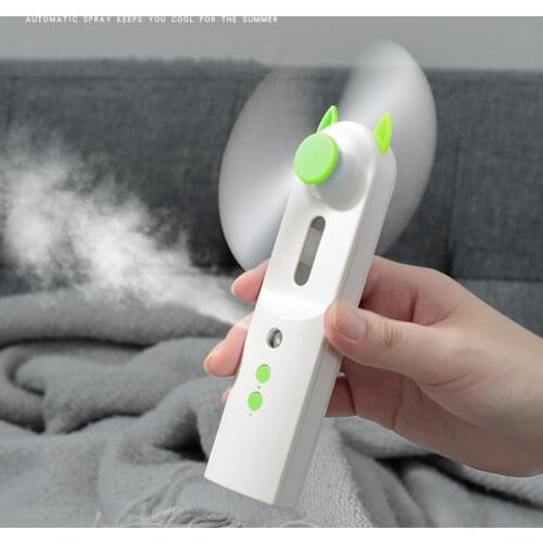 Portable 2 In 1 Water Spray Mist Fan Electric USB Rechargeable Handheld Mini Fan Humidifier Cooling Air Conditioner for Outdoor