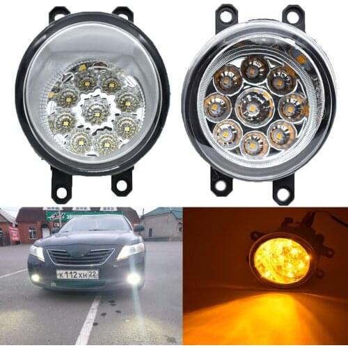 LED Fog Light For Toyota Corolla Prius Verso Land Cruiser Prado Avensis Allion Aygo Estima Car Front Bumper Fog Lamp DRL 12V