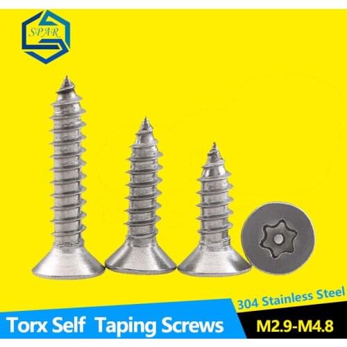 Tamper Proof Security Flat Head Screws Flat Head Self Tapping Screw Torx Anti-theft Security Screw 304 Stainless Steel