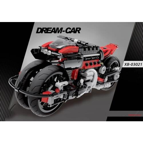 680pcs Car Super Racing Creative Model Building Blocks Motorcycle Set Kids Toys For Children Boy Kids Birthday Christmas Gifts