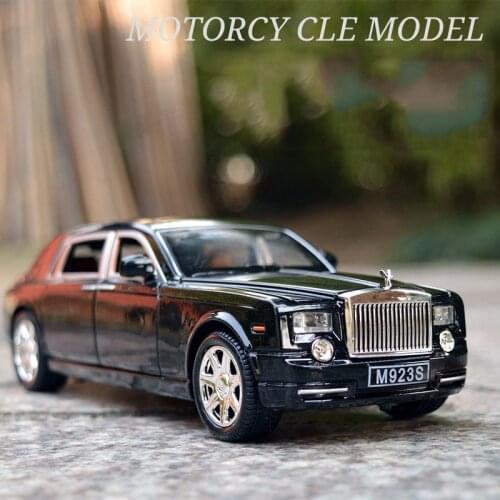 1/24 Rolls-Royce Phantom Lengthened Cohes Diecast Alloy Car Model Six door Light Models High Simulation Toy Gift Collection