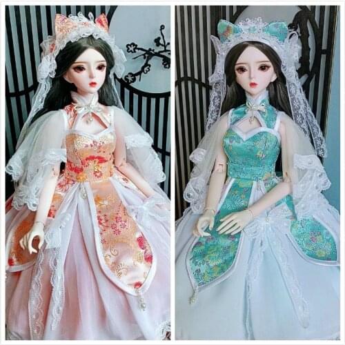 1/3 BJD Doll Joints Movable body doll DIY make up 62 cm Female Dolls with dress
