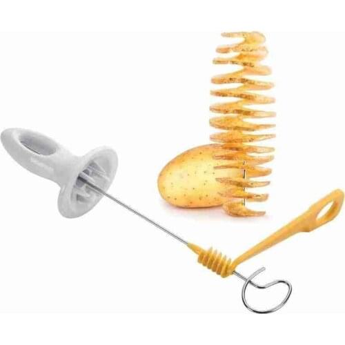 1pc Potato Spiral Manuel Cutter Slicer Reusable Potato Twister French Fry Cutter Fruits Vegetable Tools Kitchen Cooking Maker