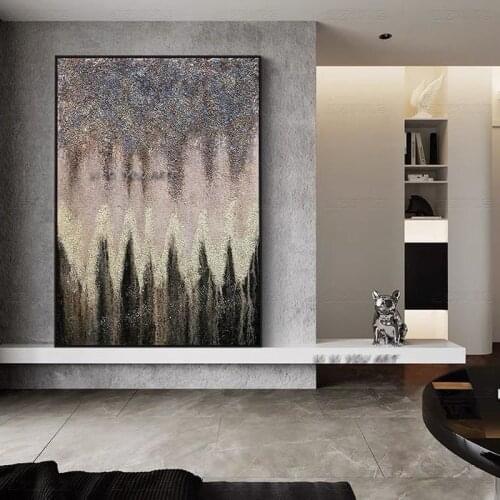 100% Handmade Bright Color Style Landscape Abstract Oil Painting Minimalist Modern Wall Art Decorative For Living Room