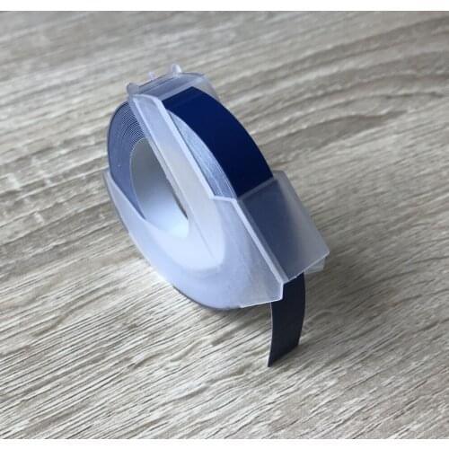 100Pcs 9mm*3m Blue Embossing Label Tapes Compatible Dymo 1610 Manual Label Printers for Motex E101 Label Makers White on blue