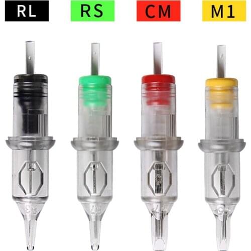 20PCS Tattoo Needle RS Eyebrow Needle Tattoo Gun Supplies Disposable Semi-Permanent Makeup Tattoo Cartridge Needle