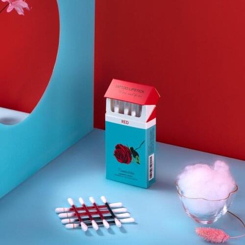 20Pcs/Box Disposable Long Lasting Lipstick Waterproof Lipgloss Brushes Cotton Swab Lipsticks Cigarette Case Lip Glaze Kit TSLM1