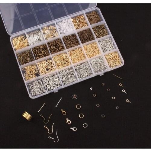 3000Pcs Jewelry Making Kit with Jump Rings Screw Eye Pin Headpins Claw Clasps A0NF