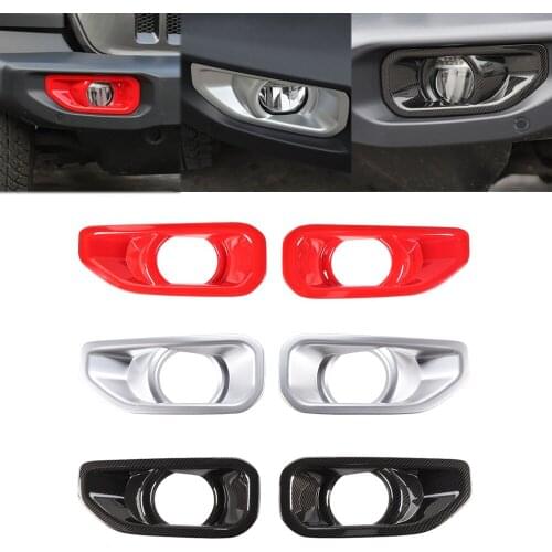 ABS Car Front Bumper Fog Light Cover Trim Ring Decoration For Jeep Wrangler JL 2018 -2019