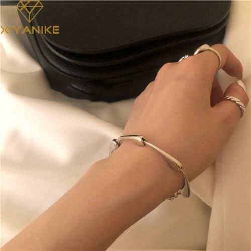 XIYANIKE 925 Sterling Silver New Vintage Drop Geometric Personality Bracelet Thai Silver Birthday Party Jewelry Gift Wholesale