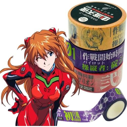 Evangelion EVA Confidential Paper Wide Washi Tape No. 1 Machine Handbook Stickers DIY Decor Scrapbooking Adhesive Stationery