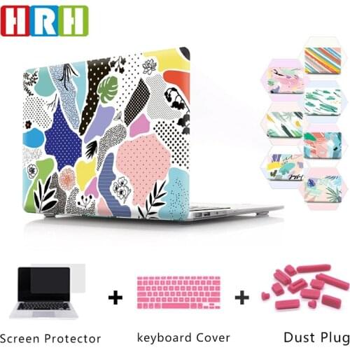HRH Dust-proof Abstract Graffiti Design Hard Case Laptop Shell Sleeve Case For Macbook Air 13 Case A1369 A2159 A1932 A2289 A2251