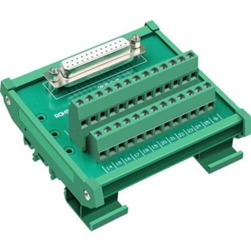 DB25 D Sub 25 Pin Connectors Male / Female Socket Terminal Block Breakout Board Adapter DIN Rail