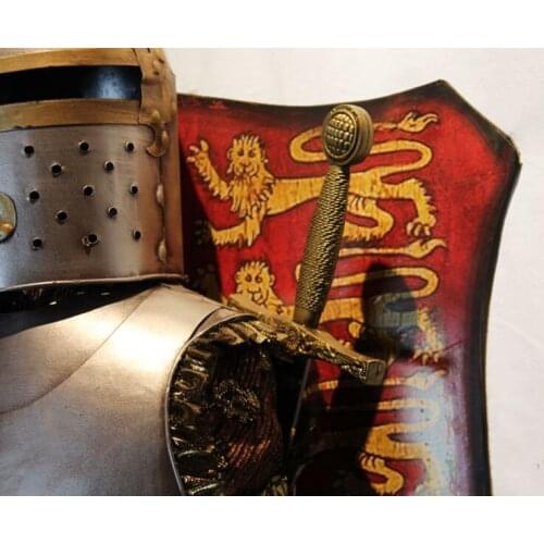 European antique wall hangings / medieval armor sword warrior craft / living room restaurant entrance decorations