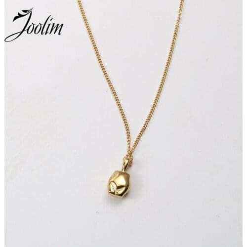 Joolim Jewelry PVD Gold Finish Net Red Peach Buttock Exercise Yoga Pendant Necklace Stylish Stainless Steel Necklace